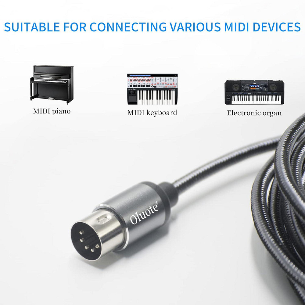 Кабель Midi для музичних інструментів 5Pin - 5Pin Oluote 3м Луцьк - фото 3