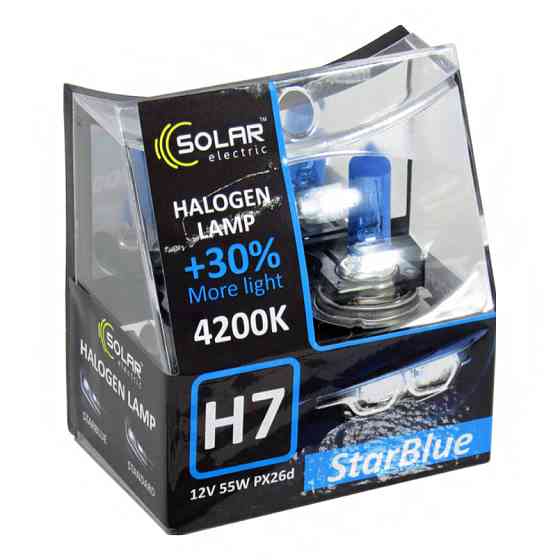Галогенова лампа Solar H7 12V 55W PX26d StarBlue 4200K, SET 2шт Львів