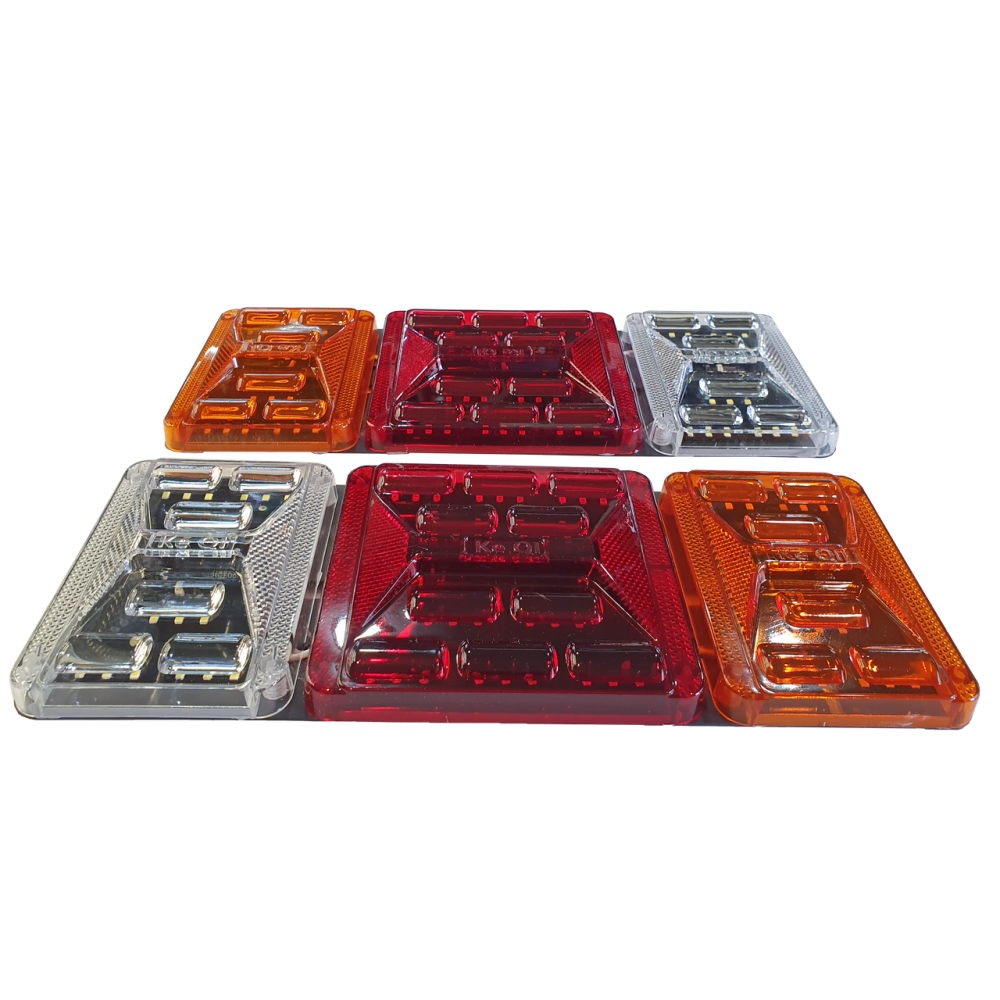 Ліхтар LED задній універсальний 325 х 130 х 20; 24v; 108 led діодів; (38Amber + 48Red + 22White) Мукачево - фото 1