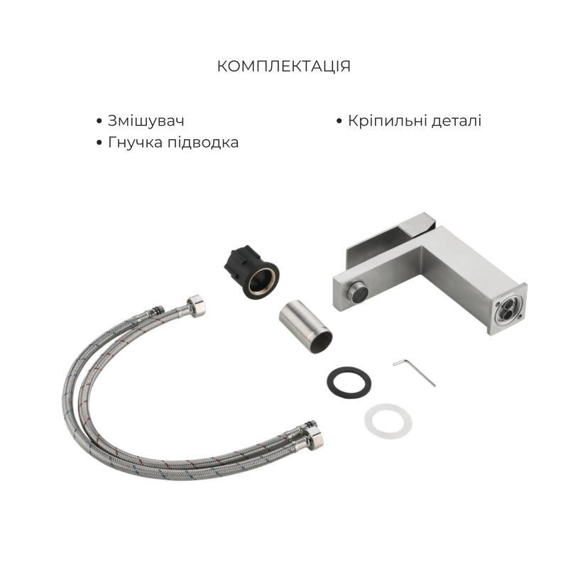 Акционный набор Lidz Helix: Смеситель для раковины низкий Nickel (k35) + Смеситель для ванны Nickel (k35) с поворотным изливом и Киев - изображение 4