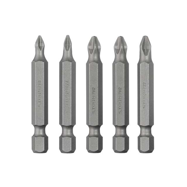 Набір викруткових насадок, PH1, PH2, PZ1, PZ2, 1/4"×50 мм, ACR, S2, 5 од., STORM Львів - фото 3
