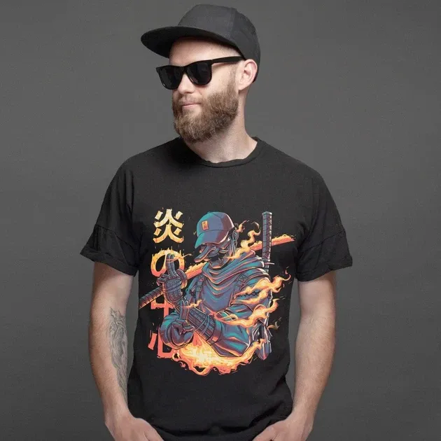 Футболка для подростка мальчика с принтом Самурай Размер 160 Anime10087 Днепр - изображение 3