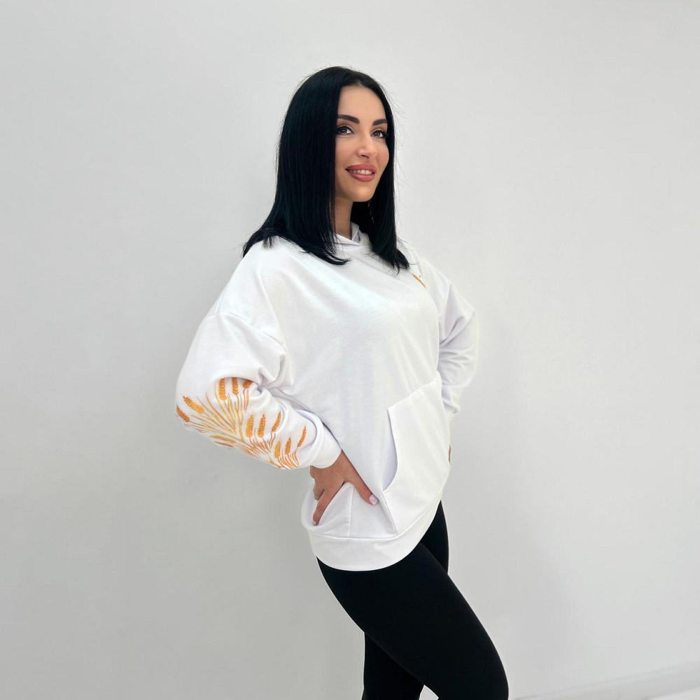 Демисезонный женский худи с принтом 