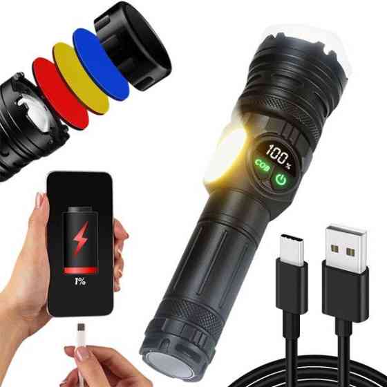 Ліхтарик ручний BL CB A280 4 COLOR LCD екран з індикацією заряду POWER BANK/MAGNET (9969) Одеса