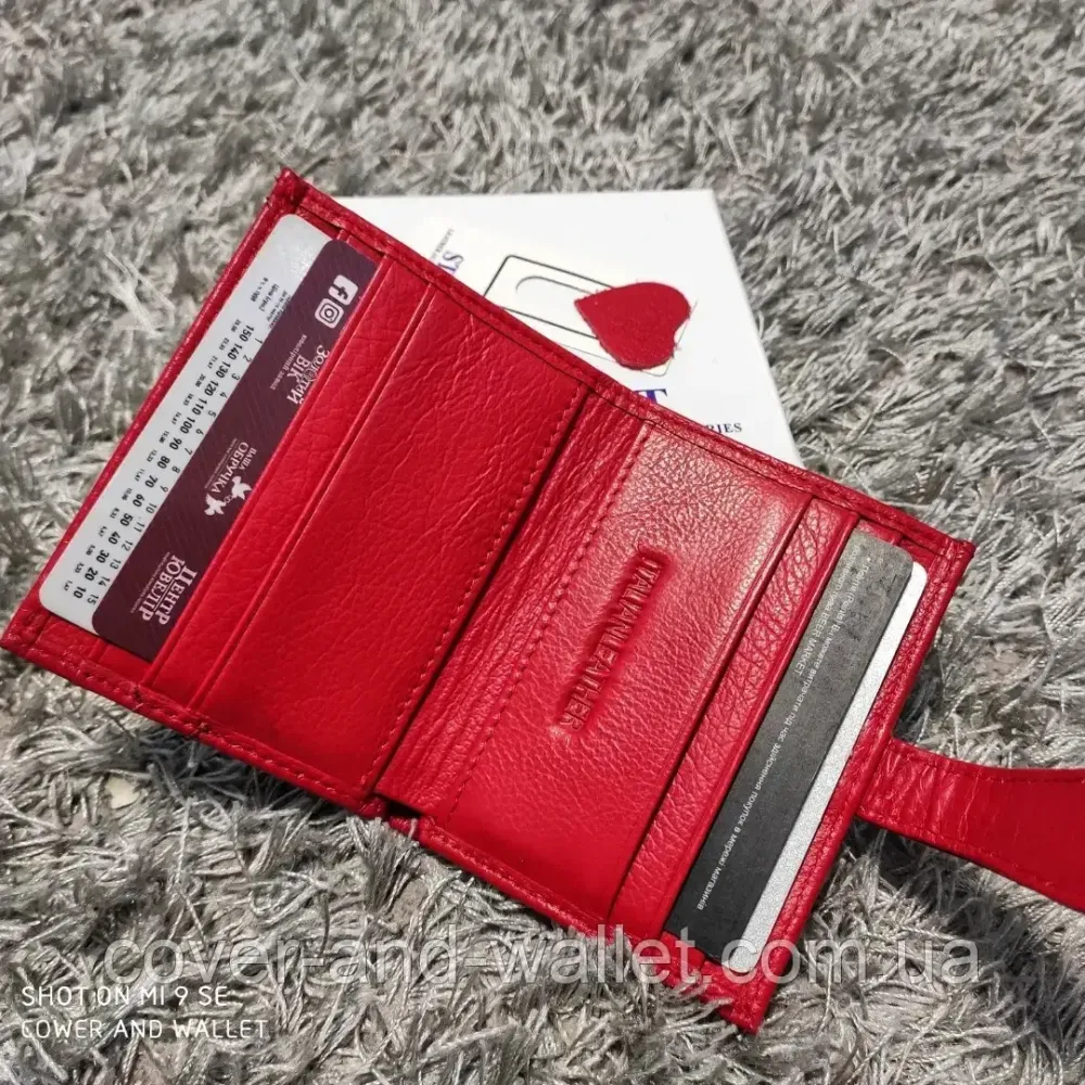 Маленький женский кошелек визитница картхолдер красного цвета ST Leather 004 Киев - изображение 5