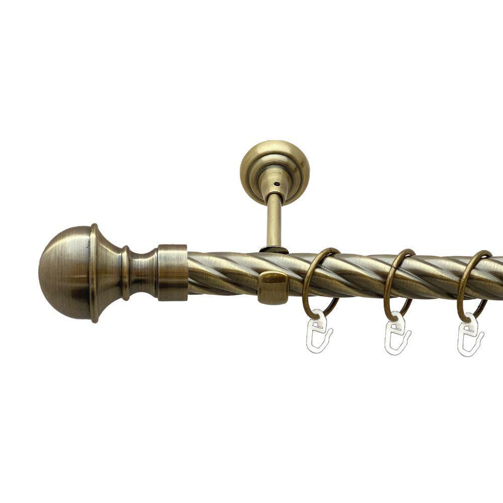 Карниз Orvit Бостон металевий однорядний відкритий скручена труба кільце металеве Антик 25 мм 200 см Львов - изображение 1