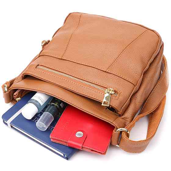 Удобная вертикальная женская сумка из натуральной кожи sale_15125 Vintage Рыжий Киев