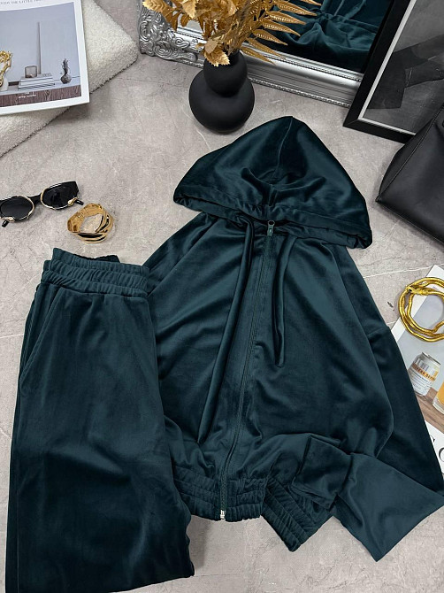 Женский повседневный велюровый костюм двойка: кофта и штаны Бутылка, 42/44 Одесса - изображение 5