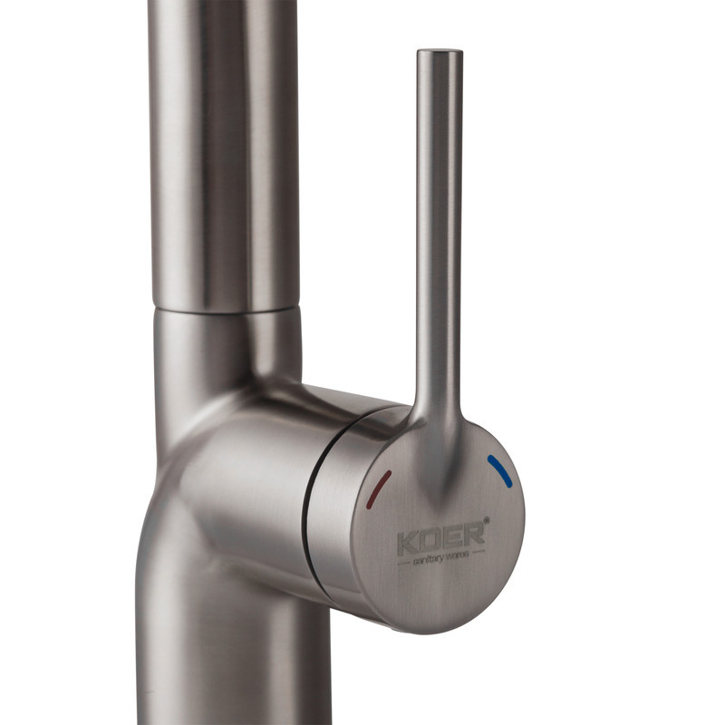 Смеситель для кухни с выдвижным изливом Koer KI-70021-02 (из нерж. стали) (Цвет нерж) (KR4798) Киев - изображение 7