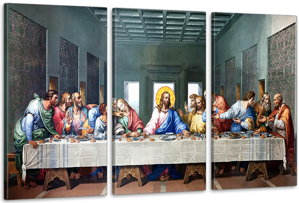 Модульная картина в гостиную / спальню  Тайна вечеря    ART-265_3A 100х150 см Киев - изображение 1
