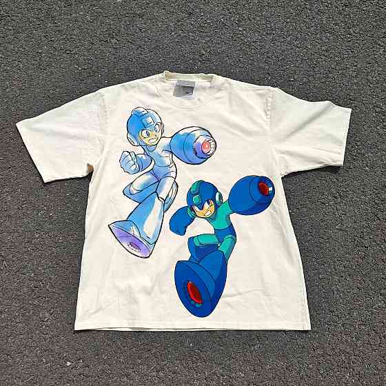 Футболка чоловіча з принтом аніме Аніме Мега Ман Баттле оверсайз (S/M/L) Черний Дніпро