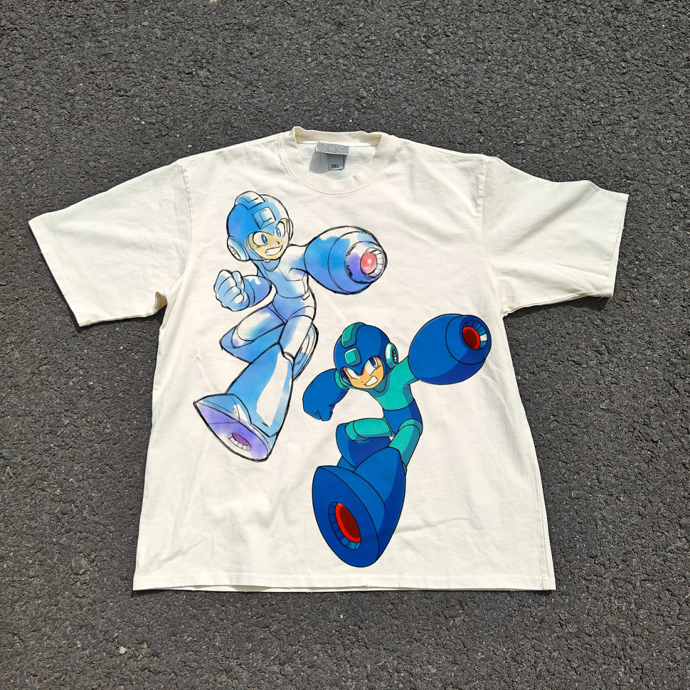 Футболка чоловіча з принтом аніме Аніме Мега Ман Баттле оверсайз (S/M/L) Черний Дніпро - фото 1