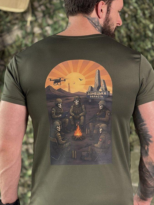 Тактична потовідвідна футболка Донецька зона oliva ДЛ7397 Одеса - фото 2