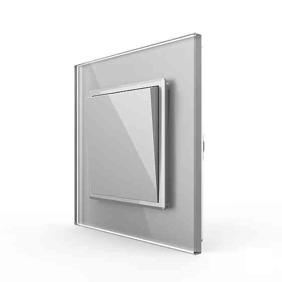 Вимикач універсальний 1-клавішний Livolo сірий скло 250В 10А (VL-С7FCMKS-2IP) Коломыя