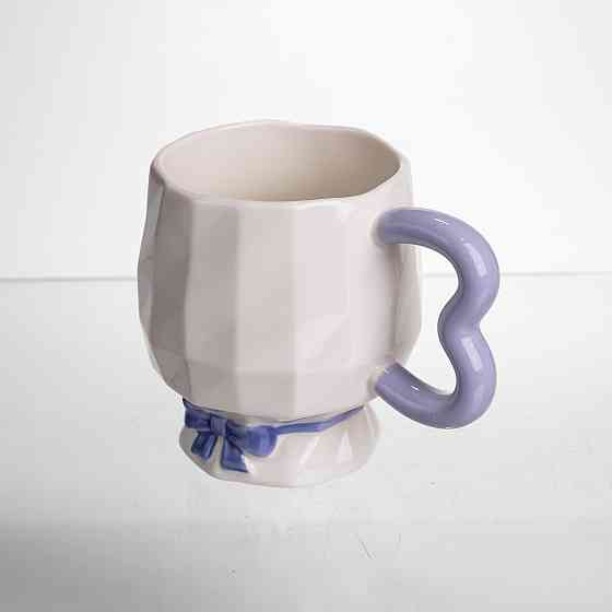 Фарфоровая чашка на ножке Сиреневый для чая и кофе Киев