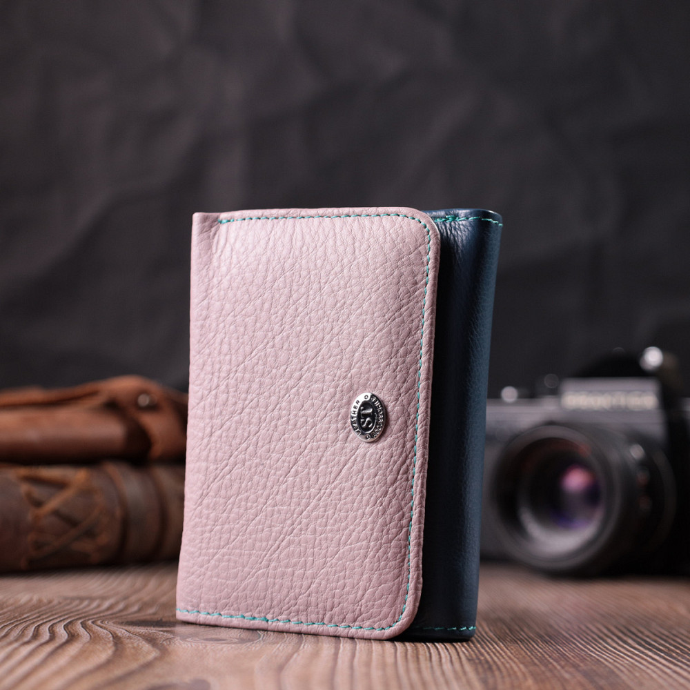 Практичный кошелек для девушек из натуральной кожи ST Leather 22496 Разноцветный Киев - изображение 6