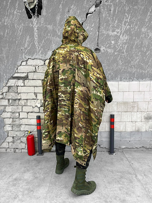 Дощовик пончо мультикам плащ-намет тент накидка укриття водонепроникний Одеса - фото 3