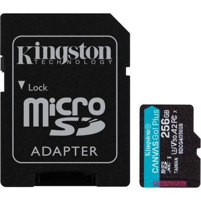 Карта памяти Kingston 256GB microSDXC сlass 10 UHS-I U3 V30 A2 Canvas Go Plus G4 (SDCG4/256GB) Винница - изображение 1