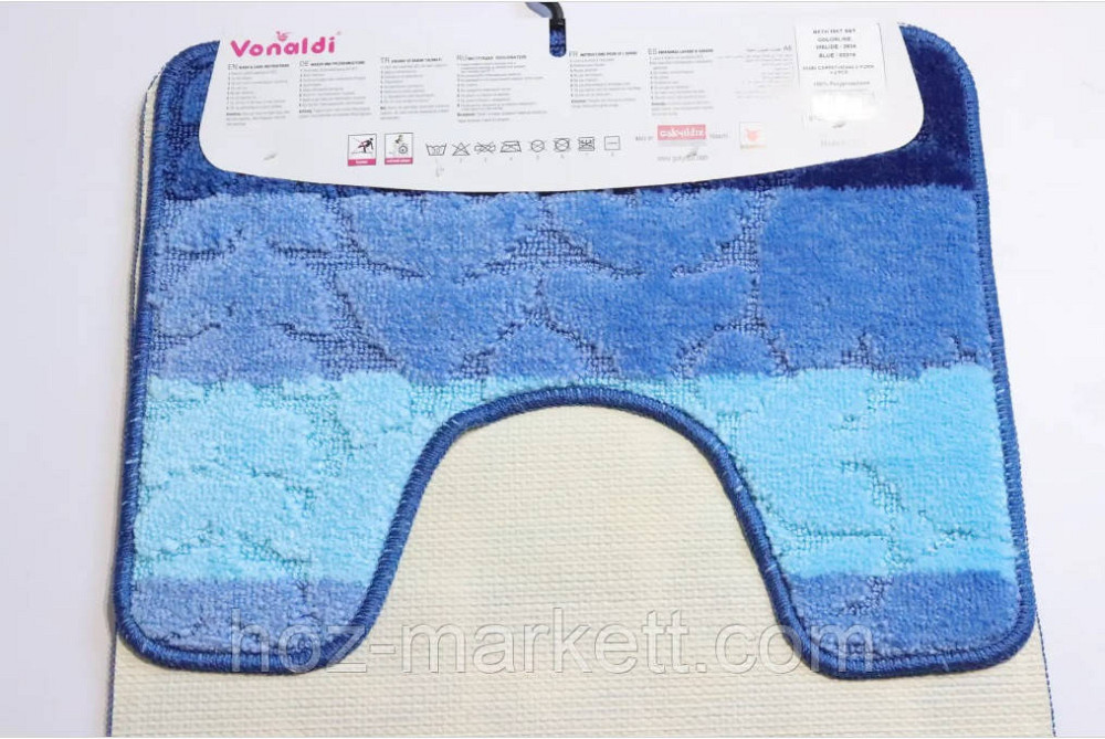 Коврики в ванную и туалет голубой производство Турция 80 х 50 см и 50 х 40 см Харьков - изображение 2