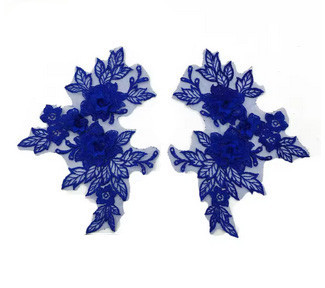 Аплікація пришивна синя Квіти Київ - фото 2