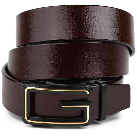 Ремінь чоловічий c пряжкою у вигляді букви G Vintage 20288 Коричневий Київ