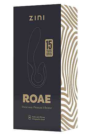 Вибратор-кролик Zini Roae черно-золотой, 19.5 х 3.5 см Sex Aura Киев