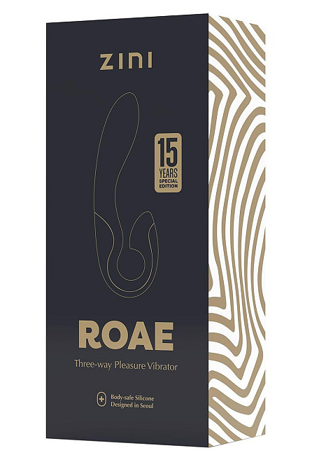 Вибратор-кролик Zini Roae черно-золотой, 19.5 х 3.5 см Sex Aura Киев - изображение 5