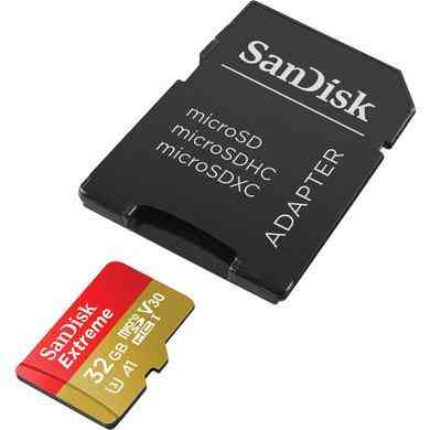 Карта пам'яті microSDHC (UHS-1 U3) SanDisk Extreme Action A1 32Gb Class 10 V30 (R100Mb/s, W60Mb/s) (adapter SD) Київ