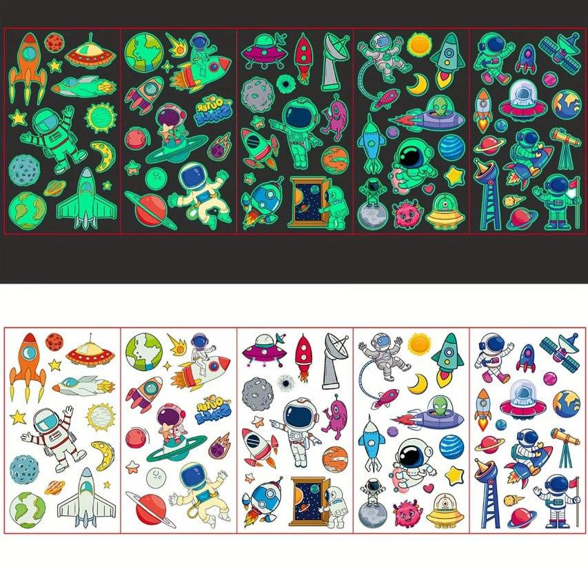 Набір наклейок Космос, що світяться в темряві, 5 листів Київ - фото 2