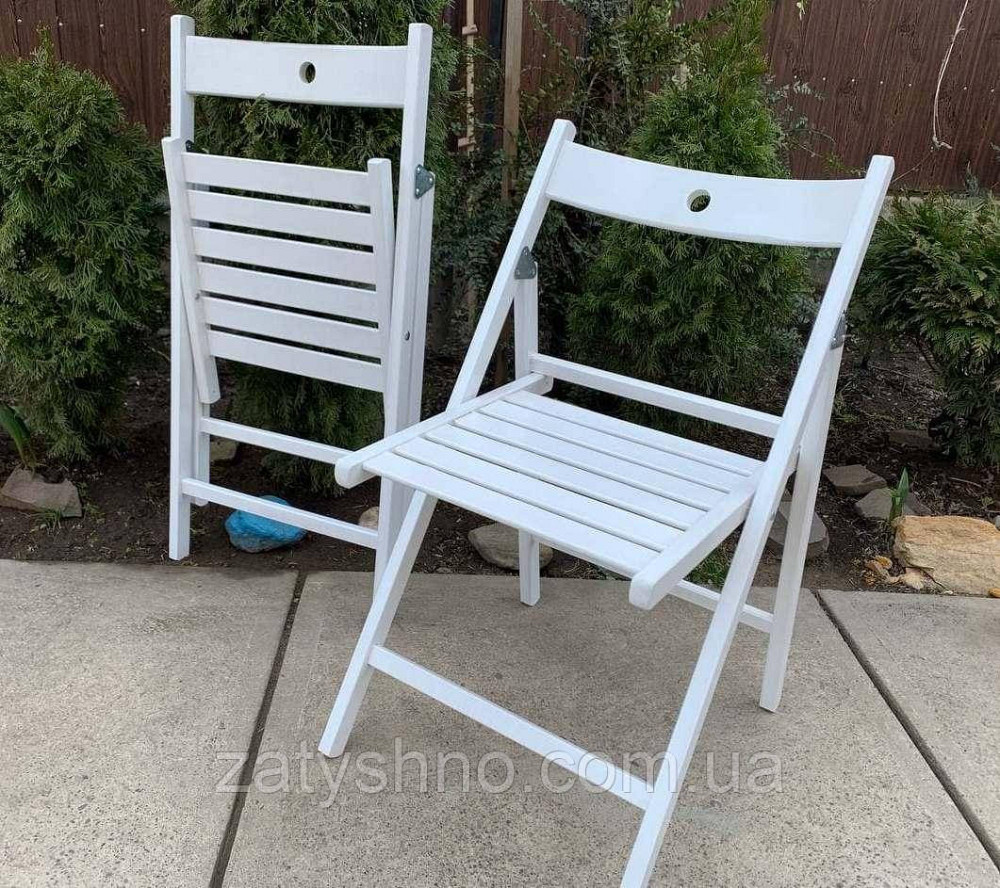 Стільці біле складане букове туристичне садове Київ - фото 10