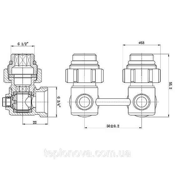 Вузол нижнього під'єднання панельного радіатора SOLOMON NV 5102 кутовий кульовий 3/4| Чернівці