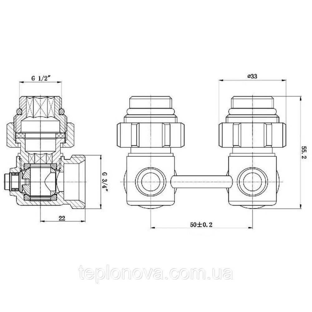 Вузол нижнього під'єднання панельного радіатора SOLOMON NV 5102 кутовий кульовий 3/4| Чернівці - фото 2