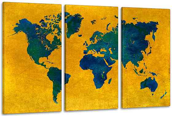 Модульная картина в гостиную / спальню    Мапа   світу   ART-057_3A Киев