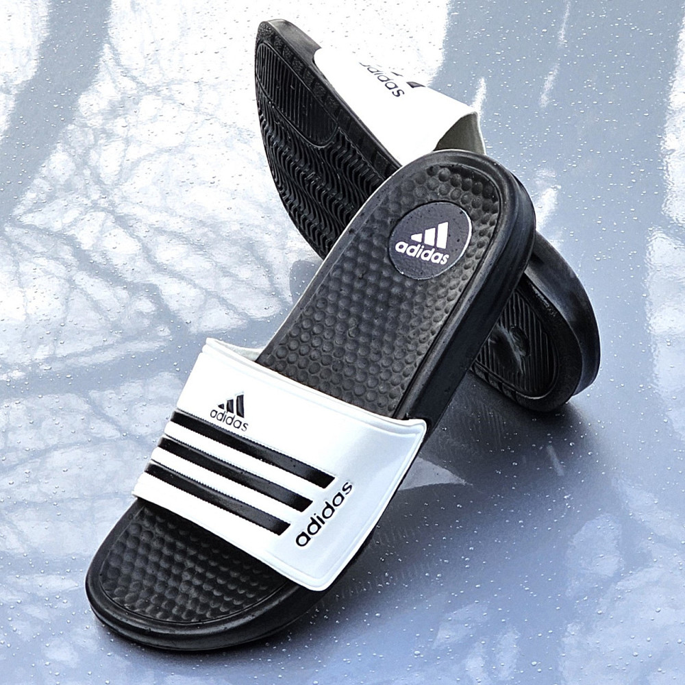 Шльопанці Adidas Чорні Сланці Тапочки Білі Адідас Жіночі (розміри: 37,38,39,41) Дніпро - фото 8