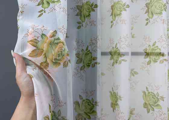 Кухонная арка VR-Textil № 000к белый с салатовым 280х150 см (51-241) Киев