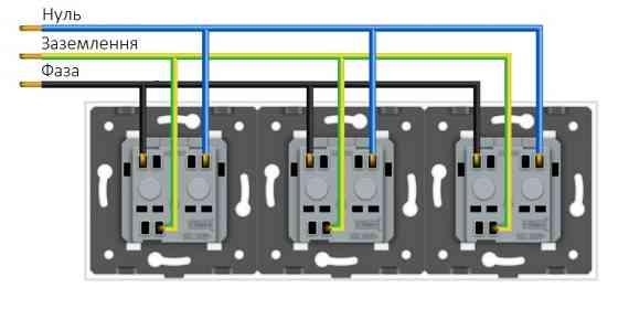 LIVOLO Потрійна електрична розетка з заземленням LIVOLO, чорна, скляна рамка, шторки, 250В 16А Коломия