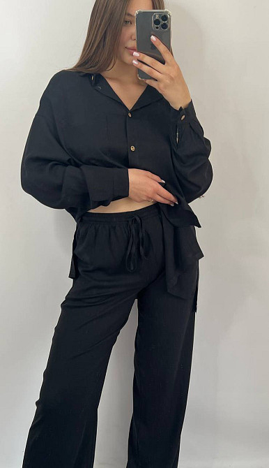 Костюм женский летний лён Черный 42/44 Харьков - изображение 7