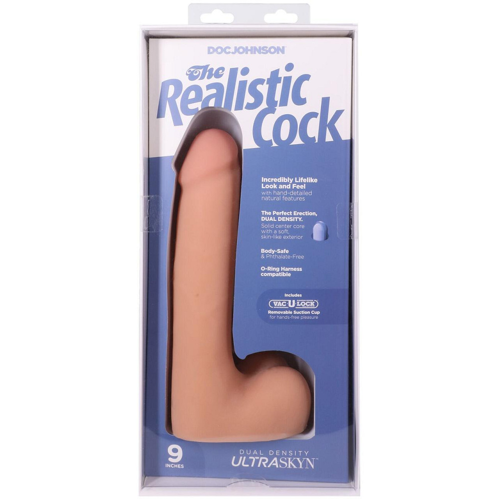 Фалоімітатор Doc Johnson The Realistic Cock ULTRASKYN - 9 Inch with Balls Vanilla Sex Aura Київ - фото 10