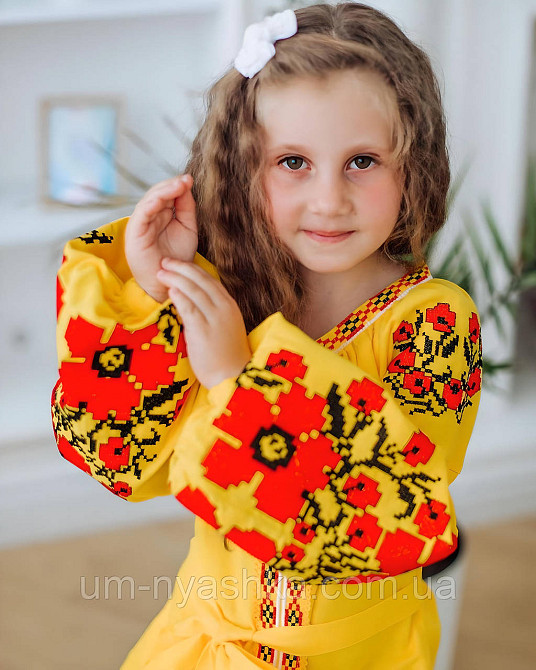 Дитяче вишите лляне плаття "Квіти Праги" р.134-164 Кривий Ріг - фото 7