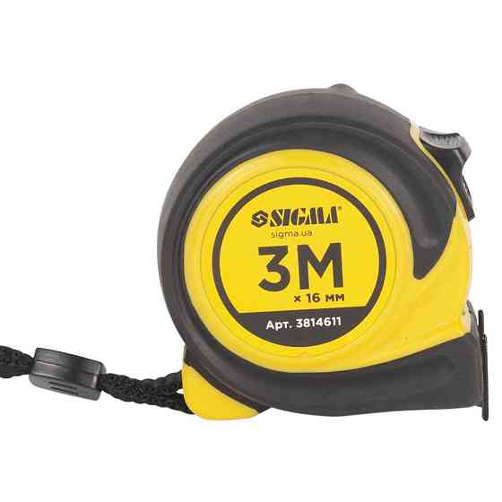 Рулетка гумова Compact двостороннє полотно/зачеп 3 м × 16 мм SIGMA (3814611) Київ