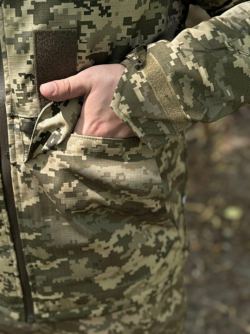 Военная зимняя водонепроницаемая мужская куртка CallDragon пиксель ММ-14 Omni-Heat с капюшоном военная WAR Львов - изображение 8