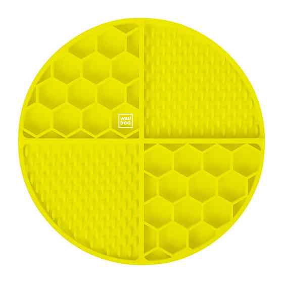 Коврик для слизивания и медленного питания WAUDOG Silicone, 211х211х30 мм, желтый Киев