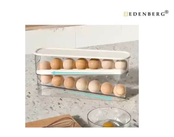 Подставка-органайзер для хранения яиц двухслойная с автоматическим качением Коломия