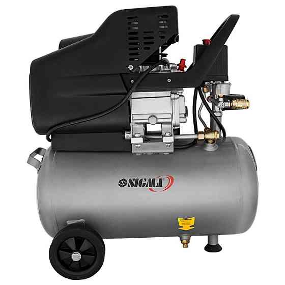 Компрессор одноцилиндровый 1.8кВт 230л/мин 8бар 24л (2 крана) SIGMA (7043131) Ровно