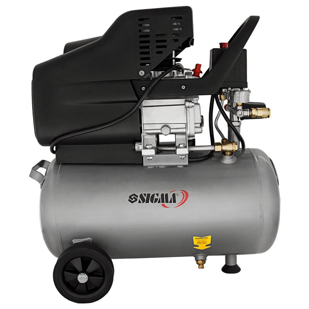 Компрессор одноцилиндровый 1.8кВт 230л/мин 8бар 24л (2 крана) SIGMA (7043131) Ровно - изображение 2