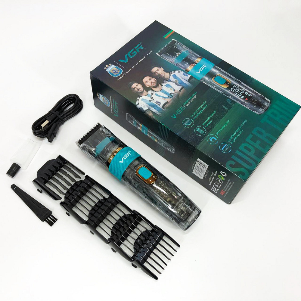 Аккумуляторный универсальный триммер для стрижки VGR V-695, Електромашинка для стрижки TJ-97 Киев - изображение 2