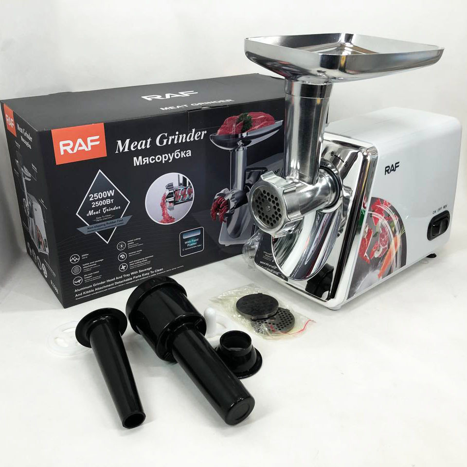 Электромясорубка с насадками для овощей RAF R.3368, Электрическая мясорубка для изготовления фарша CA-37 Львов - изображение 2