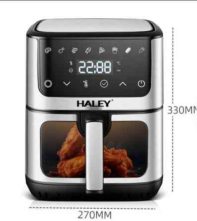 Мультипечі-аерогриль Haley HY-2509 2000Вт (8л) з нержавіючої сталі, сенсорна аерофритюрниця з оглядовим вікном Одеса