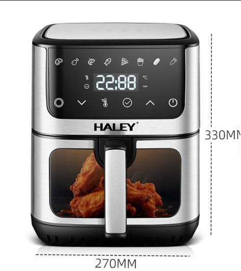 Мультипечі-аерогриль Haley HY-2509 2000Вт (8л) з нержавіючої сталі, сенсорна аерофритюрниця з оглядовим вікном Одеса - фото 5