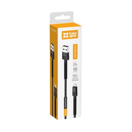 Кабель USB Lightning ColorWay CW-CBUL063-BK 2,4A 1м чорний Житомир